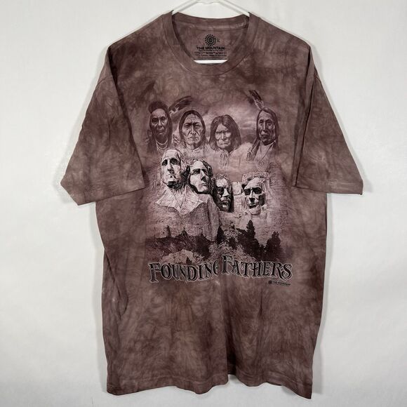 The Mountain Founding Fathers T Shirt Mens Size XL Maroon Tie Dye Short Sleeve - Picture 1 of 10